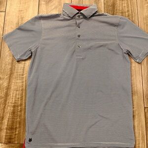 Greyson Navy and White Saranac polo